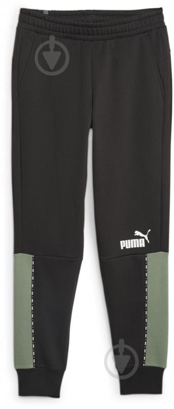 Штани Puma ESS BLOCK X TAPE SWEATPANTS FL CL 67334351 р. M чорний - фото 1