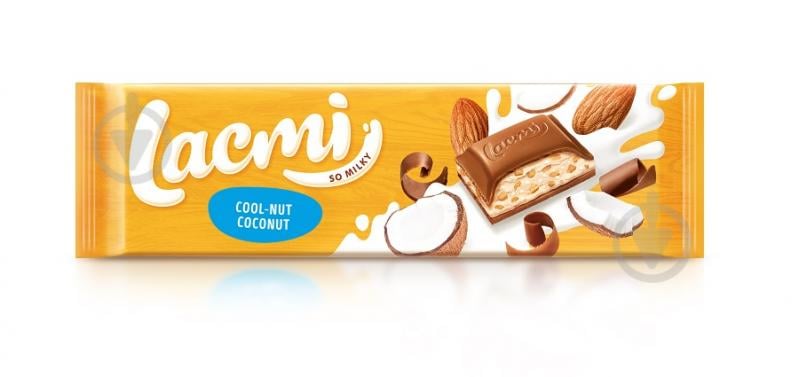 Молочний шоколад Roshen Lacmi Cool-Nut-Coconut молочний з мигдалем та кокосом 280 г - фото 2