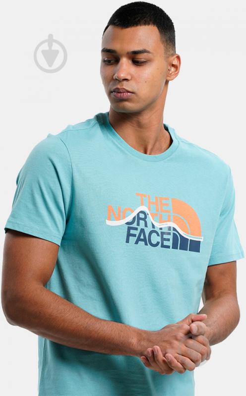 Футболка THE NORTH FACE M S/S MOUNTAIN LINE TEE NF0A7X1NITW1 р.L бирюзовый - фото 3