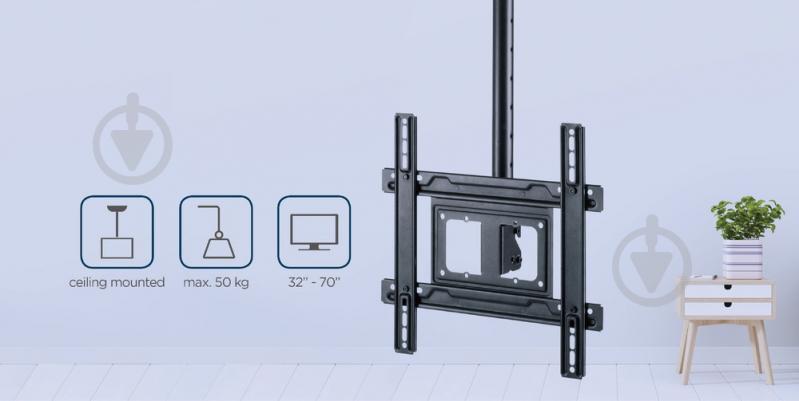 Крепление для телевизора Gembird потолочное (CM-70ST-01) поворотно-наклонные 32"-70" черный - фото 8