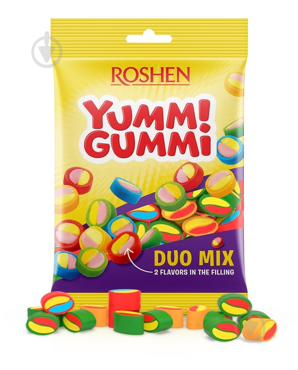 Конфеты жевательные Roshen Yummi Gummi Duo Mix 70 г - фото 2