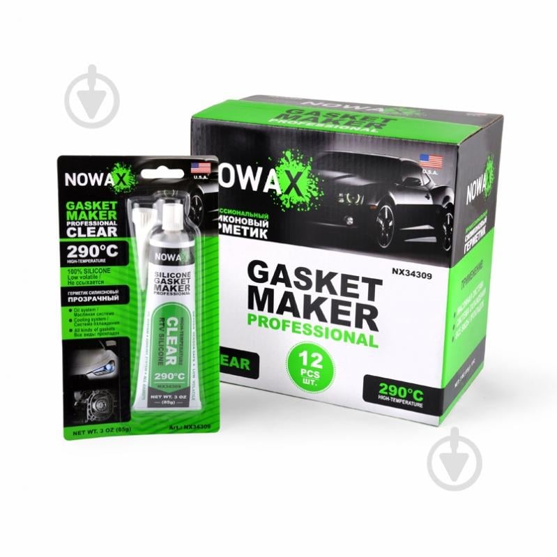 Герметик Nowax високотемпературний +290⁰ 100% силіконовий, прозорий, 85г 85 г - фото 1 Герметик Nowax високотемпературний +290⁰ 100% силіконовий, прозорий, 85г 85 г - фото 1