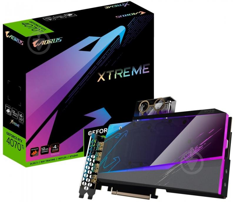 Видеокарта Gigabyte GeForce RTX 4070 Ti XTREME WATERFORCE WB 12GB GDDR6X 192bit (GV-N407TAORUSX_WB-12GD) - фото 1