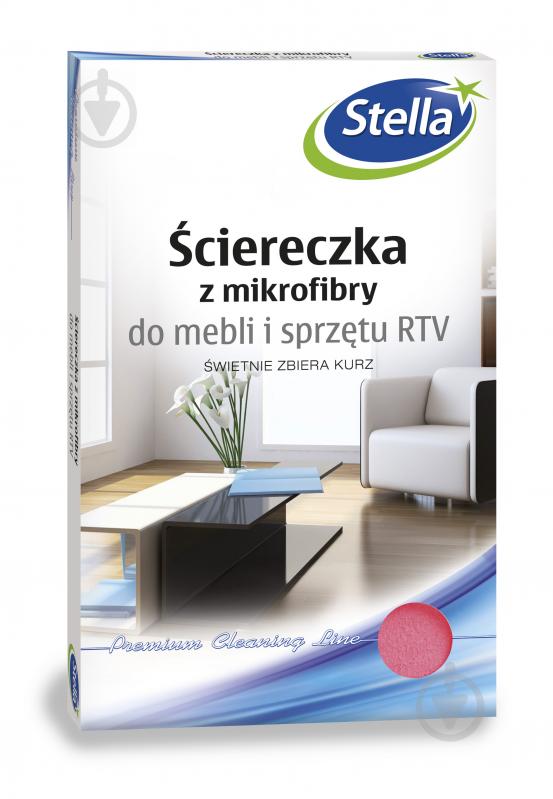 Салфетка Stella Pack микрофибра для мебели 30х35 см 1 шт./уп. розовая - фото 1