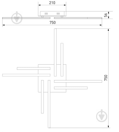 Люстра світлодіодна Strotskis Vector 48 Вт хром 90040/8 - фото 3