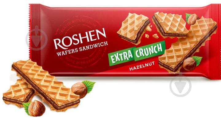 Вафлі Roshen Wafers Sandwich Crunch горіх ККФ 150 г - фото 1