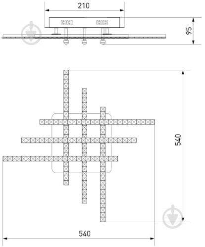 Люстра світлодіодна Strotskis Vector 48 Вт хром 90041/6 - фото 4