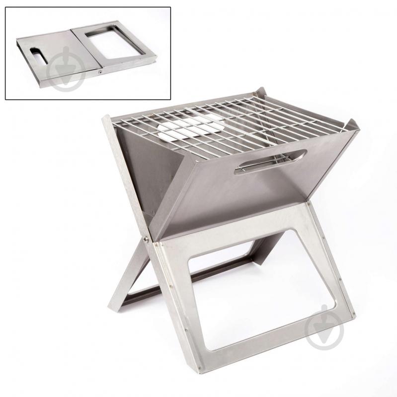 Гриль угольный Bo-Camp Notebook/Fire Basket Compact Silver (8108347) - фото 1