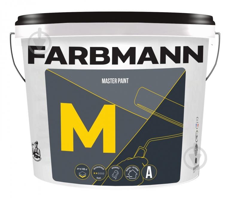 Краска Farbmann M Master Paint база А мат белый 5 л 7,2 кг - фото 1