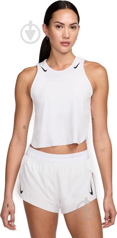 Майка Nike NK ARSWFT DFADV CROP TANK FN2713-100 р.XS белый - фото 1