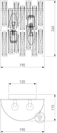 Бра Strotskis Frammenti 2x60 Вт E14 черный 275/2 - фото 2