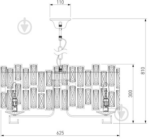 Люстра підвісна Strotskis Frammenti 8x60 Вт E14 чорний 275/8 - фото 4