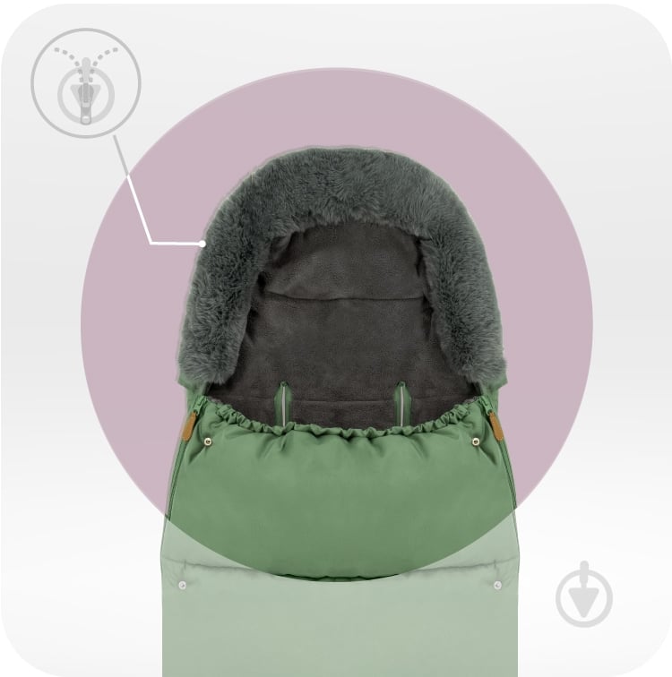 Конверт зимний MoMi Sleeping bag 2 в 1 green AKCE00051 - фото 7