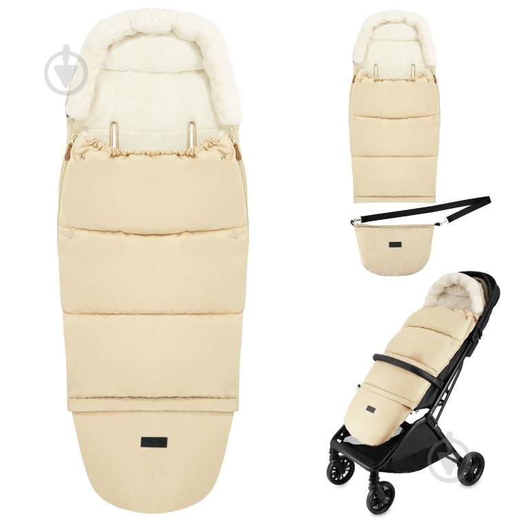 Конверт зимний MoMi Sleeping bag 2 в 1 beige AKCE00049 - фото 6