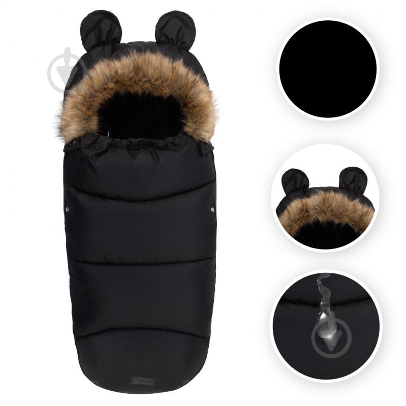 Конверт зимний MoMi Sleeping bag black AKCE00032 - фото 4