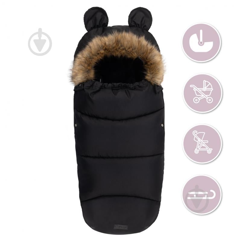 Конверт зимний MoMi Sleeping bag black AKCE00032 - фото 5