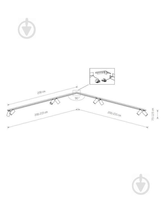 Спот Nowodvorski Mono Corner 8x10 Вт GU10 черный 7723 - фото 2