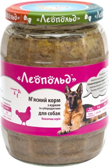 Корм вологий Леопольд Standart для собак м'ясний 670 г - фото 1 Корм вологий Леопольд Standart для собак м'ясний 670 г - фото 1
