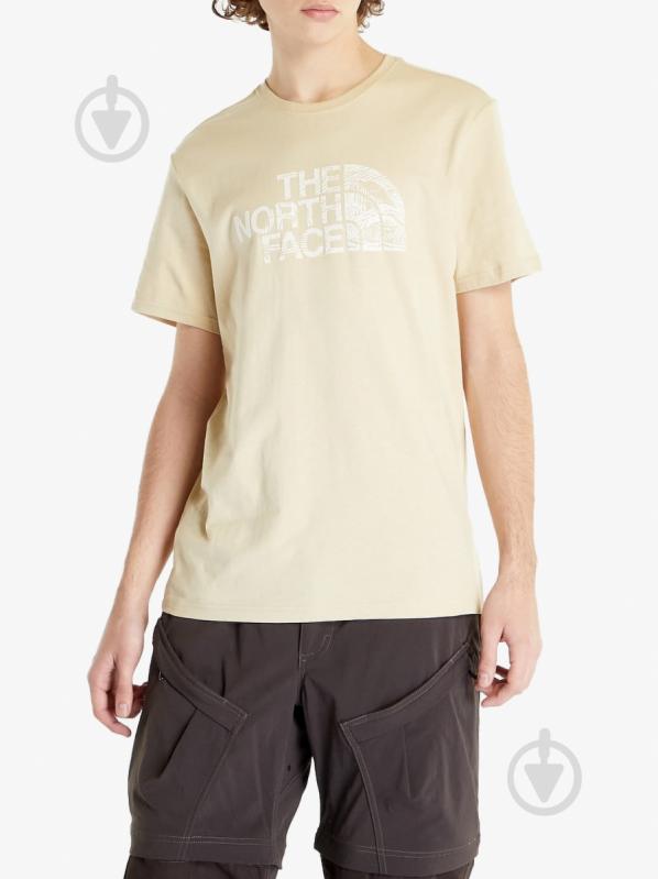 Футболка THE NORTH FACE M S/S WOODCUT DOME TEE NF0A827H3X41 р.M бежевый - фото 1