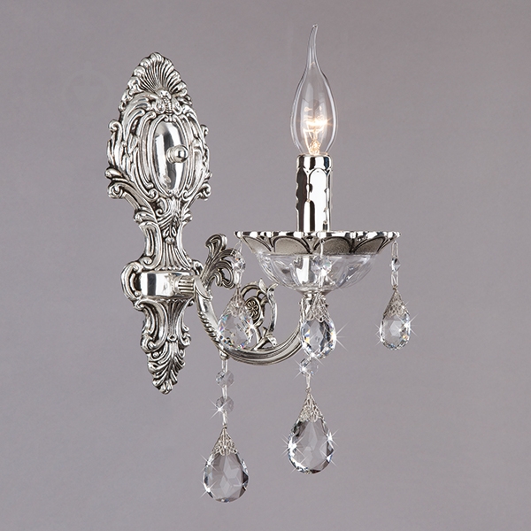 Бра Strotskis Carolina 1x60 Вт E14 серебристый 230/1 - фото 1 Бра Strotskis Carolina 1x60 Вт E14 серебристый 230/1 - фото 1