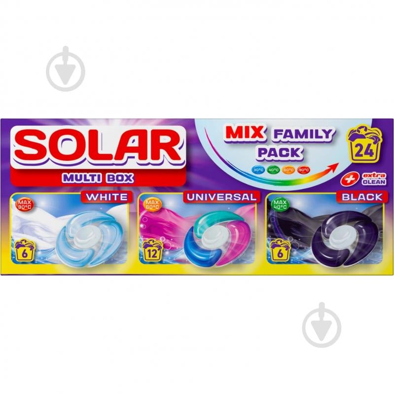 Капсули для машинного та ручного прання SOLAR MULTI BOX 0,46 кг 24 шт. - фото 1 Капсули для машинного та ручного прання SOLAR MULTI BOX 0,46 кг 24 шт. - фото 1