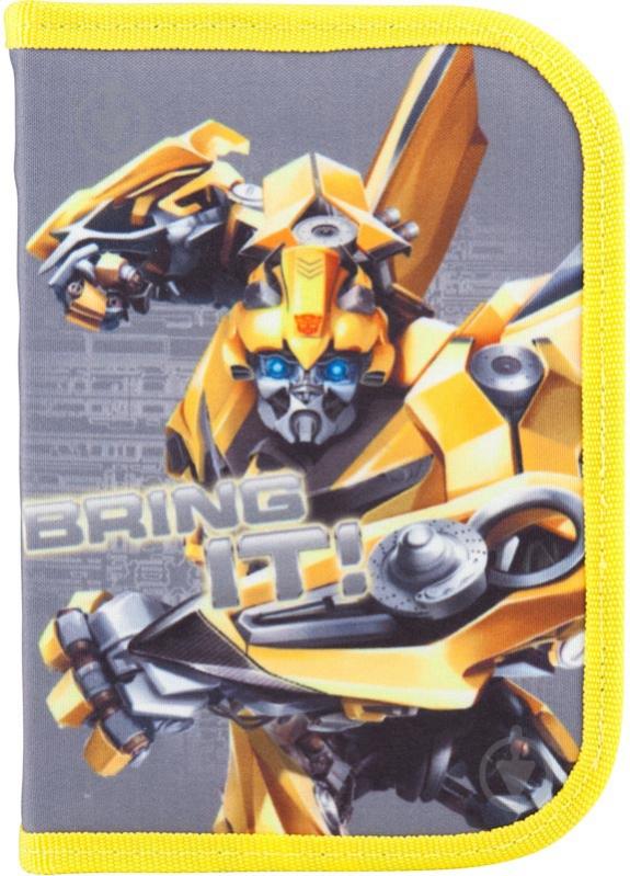 Пенал школьный Transformers TF18-622-1 KITE серый с рисунком - фото 1