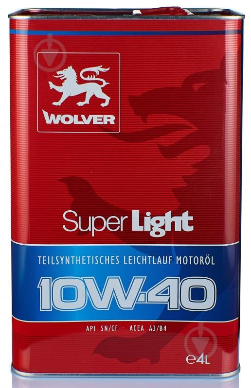 Моторне мастило Wolver Super Light 10W-40 4 л - фото 1