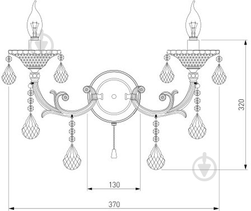 Бра Strotskis Caprice 2x40 Вт E14 платина 278/2 - фото 4