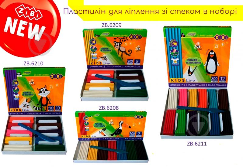 Пластилін 7 кольорів 300 г стек kids line ZiBi - фото 3