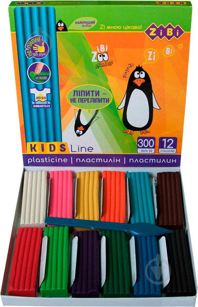 Пластилін 12 кольорів 300 г kids line ZiBi - фото 2