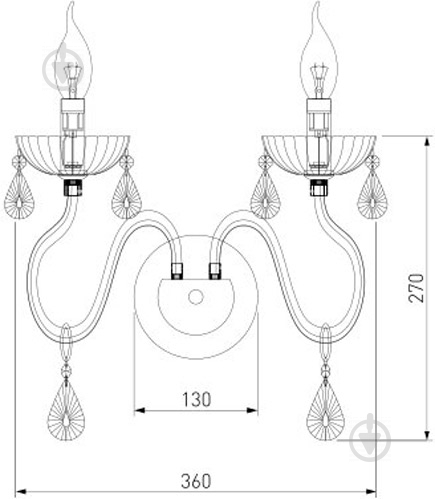 Бра Strotskis Oberon LED 7 Вт 2x60 Вт E14 хром 419/2 - фото 4