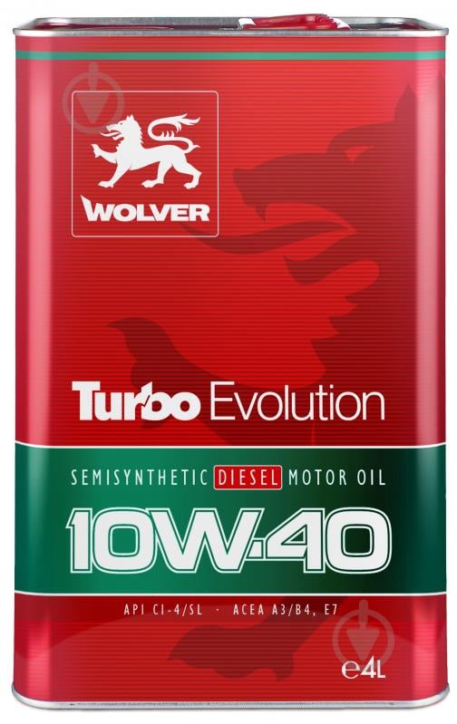 Моторное масло Wolver Turbo Evolution 10W-40 4 л - фото 1