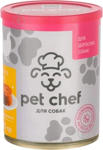 Паштет консервированный для собак для всех пород Pet Chef мясной с курицей 360 г - фото 1