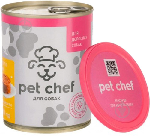 Паштет консервований для собак для усіх порід Pet Chef м’ясний з куркою 360 г - фото 2