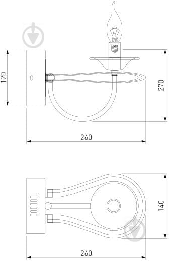 Бра Strotskis Phobos LED 8 Вт 1x60 Вт E14 хром 425/1 - фото 3