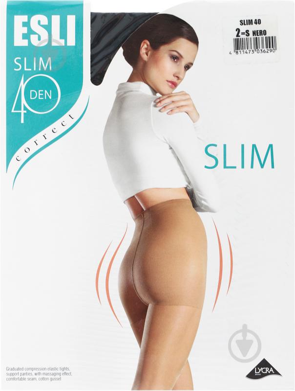 Колготки ESLI SLIM 40 den nero Колготки жін. ESLI SLIM 2 черный - фото 1