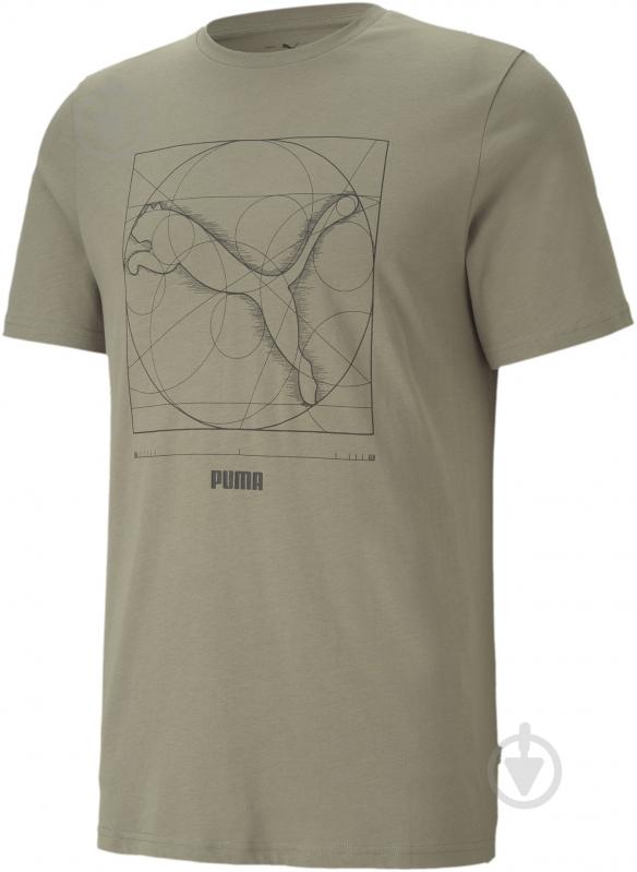 Футболка Puma Renaissance Cat Tee 58777573 р.M хаки - фото 1