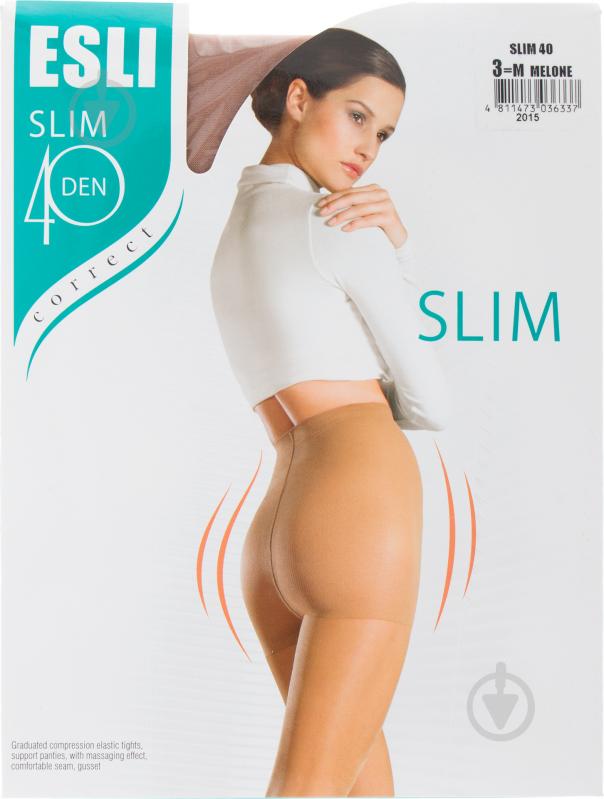 Колготки ESLI SLIM 40 den melone Колготки жін. ESLI SLIM 3 світло-бежевий - фото 1