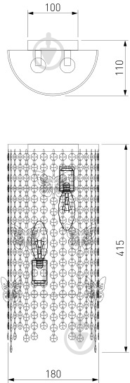 Бра Strotskis Calista 2x60 Вт E14 хром 10015/2 - фото 5