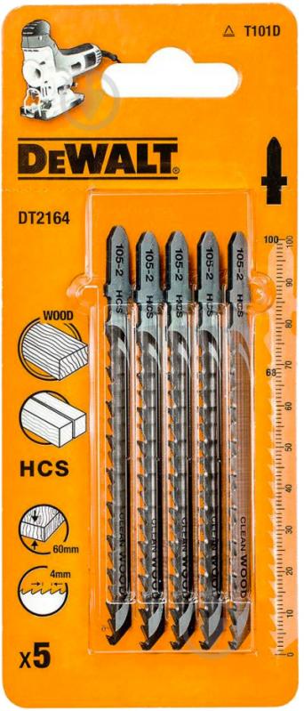 Набор пилочек для электролобзика DeWalt для древесины 5 шт. DT2164 - фото 1