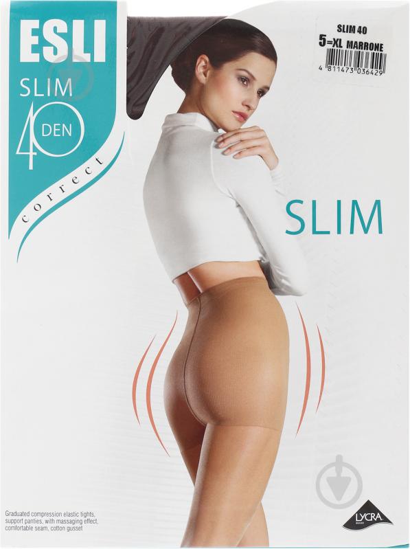 Колготки ESLI SLIM 40 den marrone Колготки жін. ESLI SLIM 5 шоколадный - фото 1