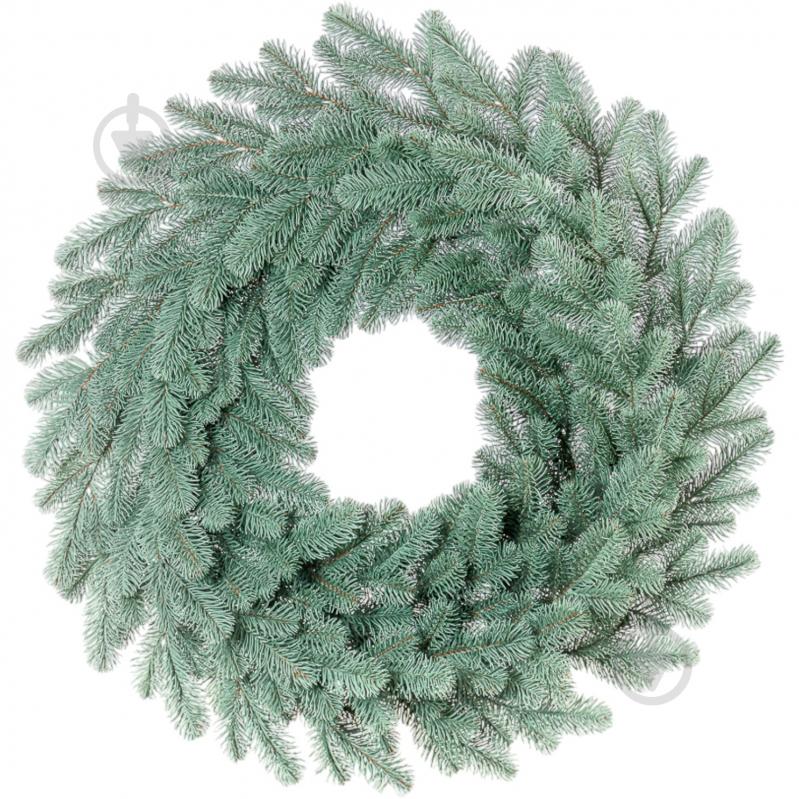 Венок новогодний Siga Group литой Ковалевский большой голубой d590 мм 4829221925413 - фото 1