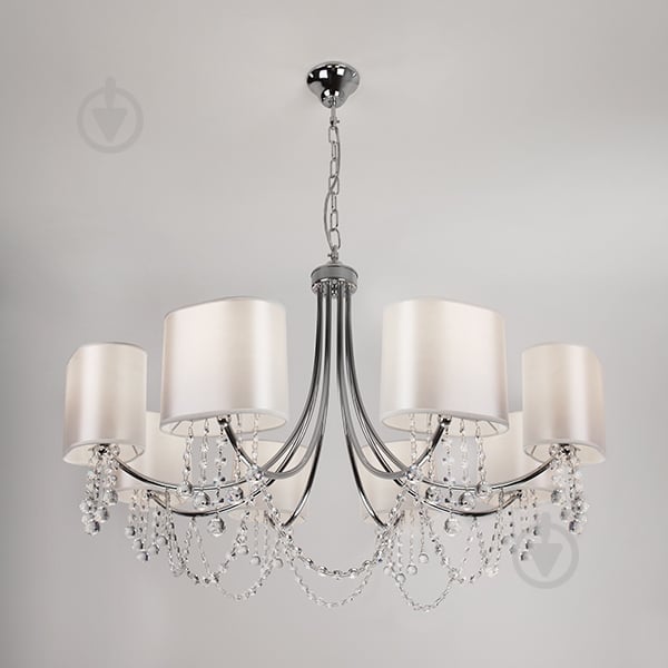 Люстра подвесная Strotskis Cornella 8x40 Вт E14 хром/бежевый 10084/8 - фото 2 Люстра подвесная Strotskis Cornella 8x40 Вт E14 хром/бежевый 10084/8 - фото 2