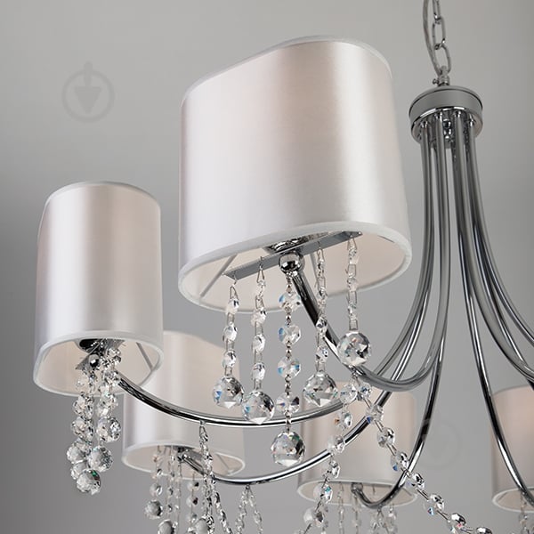 Люстра подвесная Strotskis Cornella 8x40 Вт E14 хром/бежевый 10084/8 - фото 5 Люстра подвесная Strotskis Cornella 8x40 Вт E14 хром/бежевый 10084/8 - фото 5