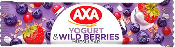 Молочний шоколад AXA Батончик зі смаком йогурту та лісовими ягодами 25 г - фото 1