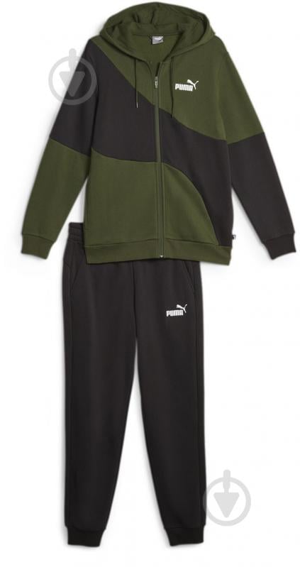 Спортивний костюм Puma PUMA POWER CAT SWEAT SUIT 67597231 р.S зелений - фото 1