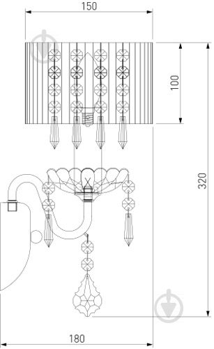 Бра Strotskis Amaryllis 1x40 Вт E14 хром/білий 2045/1 - фото 3