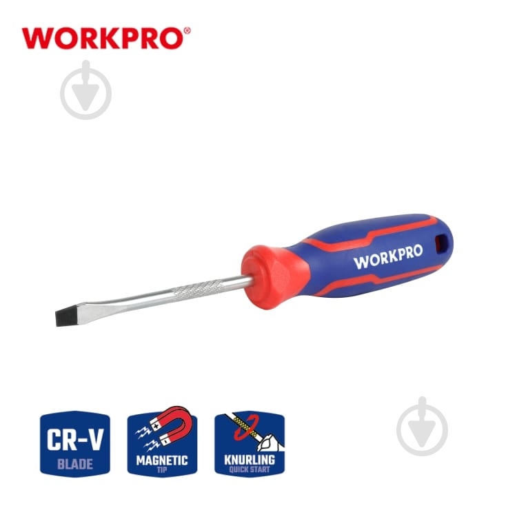 Отвертка WORKPRO SL5x100мм CR-V PRO WP221016 - фото 1