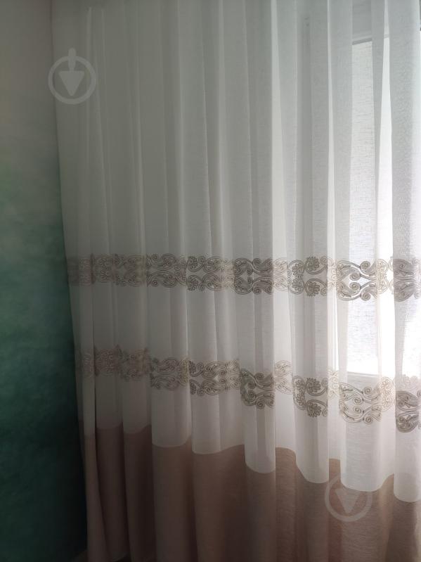 Тюль Барселона с вышивкой на льне 400x260 бежевый Декор-ін - фото 4 Тюль Барселона с вышивкой на льне 400x260 бежевый Декор-ін - фото 4