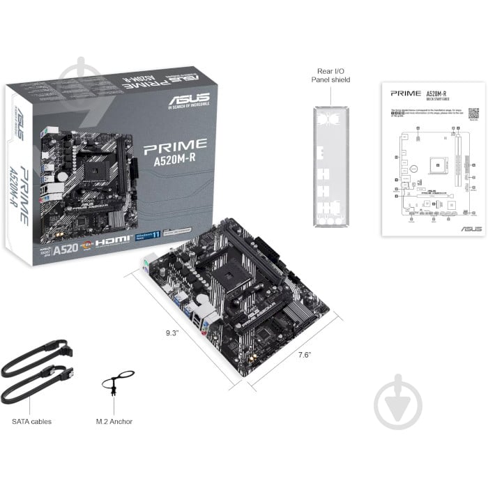 Материнська плата Asus 90MB1H60-M0EAY0 (Socket AM4, AMD A520, micro ATX) - фото 7